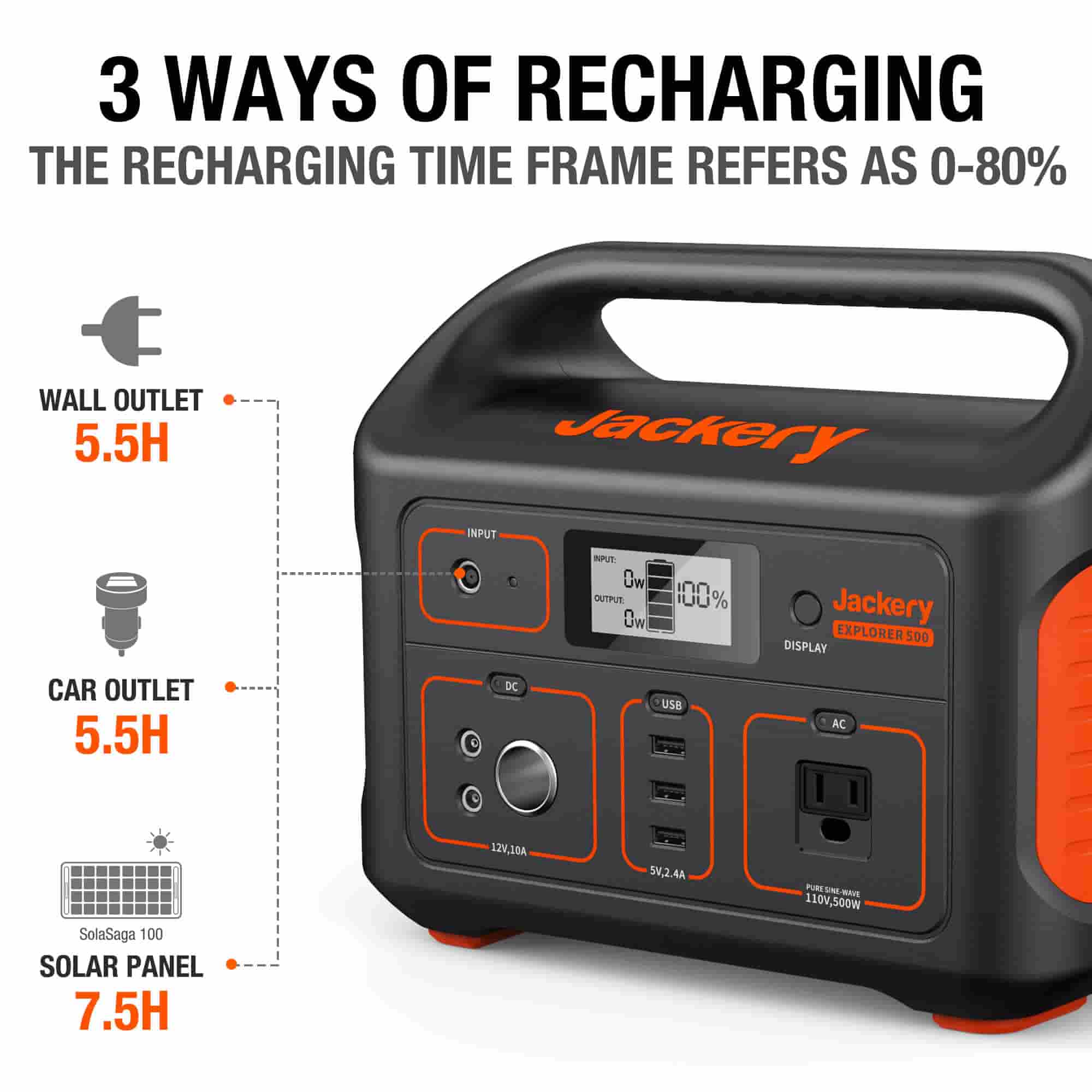Jackery Explorer 500 Portable Power Station (Refurbished) - Image 4